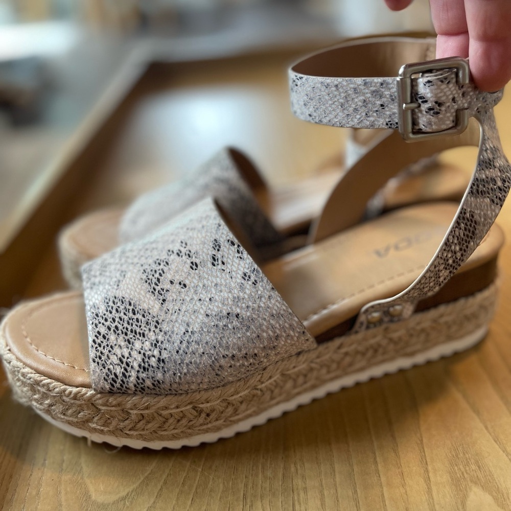 Women's Snake Print Espadrille Sandals